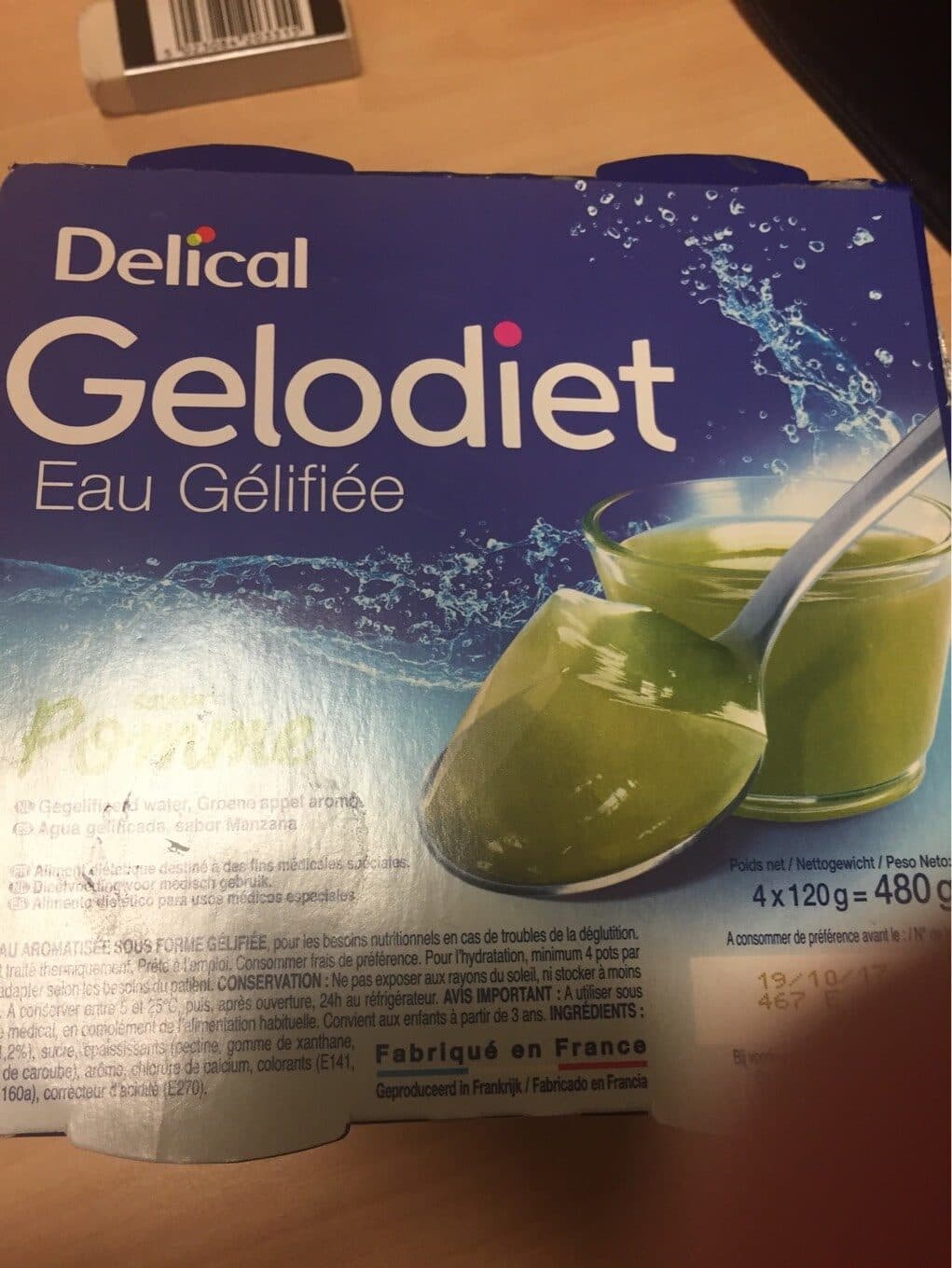 Delical Delical Gelodiet Eau Gélifiée Saveur Pomme Verte - 4 Pots De packshot