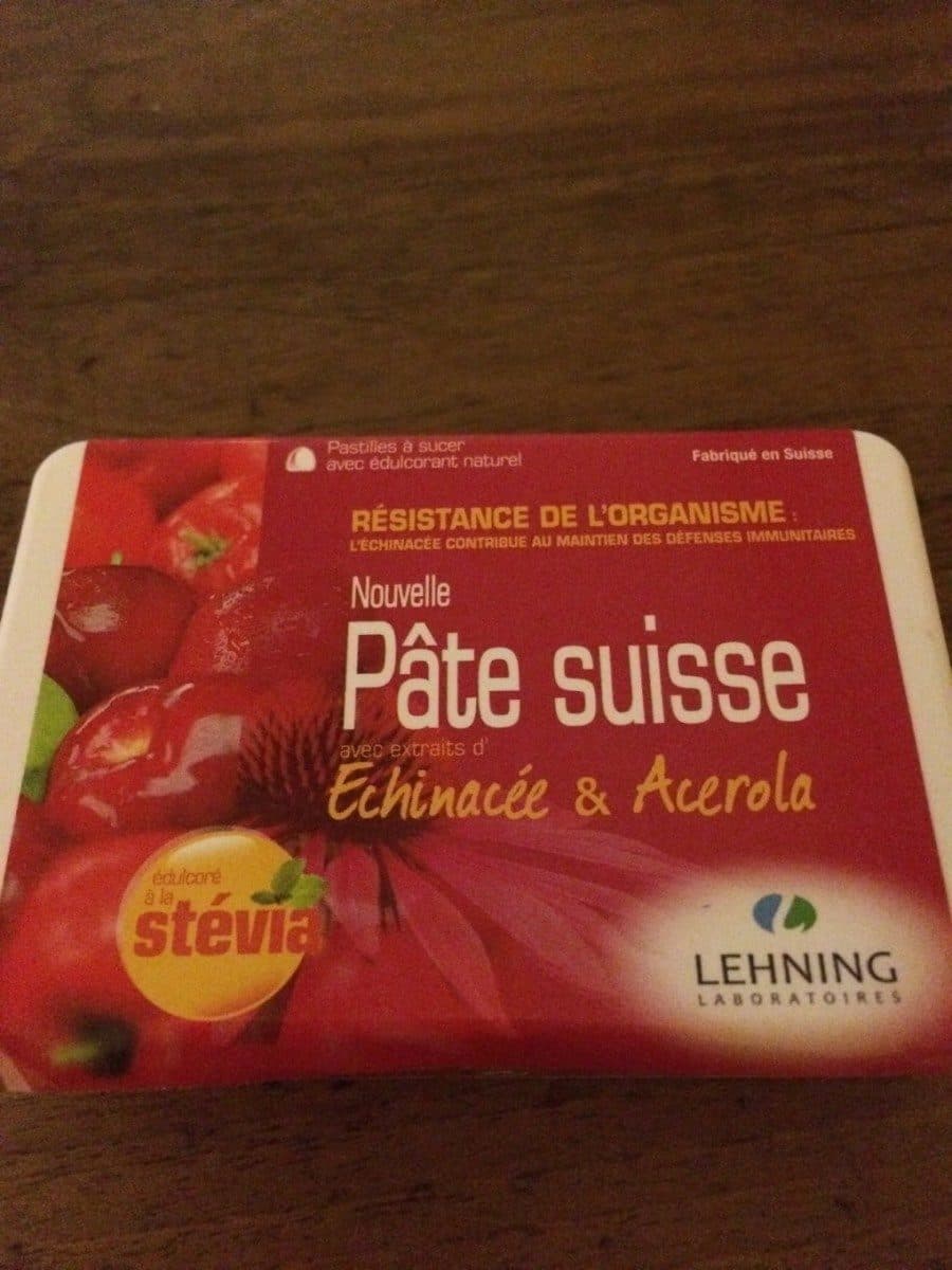 Open Food Facts Pâte Suisse Avec Echinacea Et Acérola, Vitalité packshot