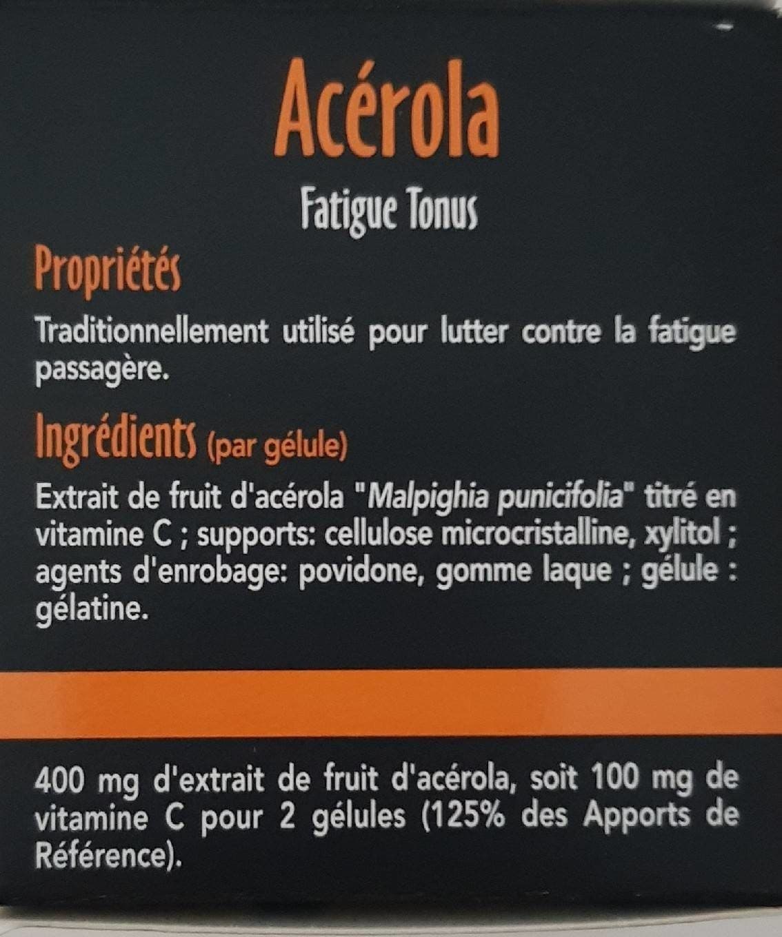 Sid Nutrition Sid Nutrition Acerola Fatigue Tonus 30 Gélules packshot