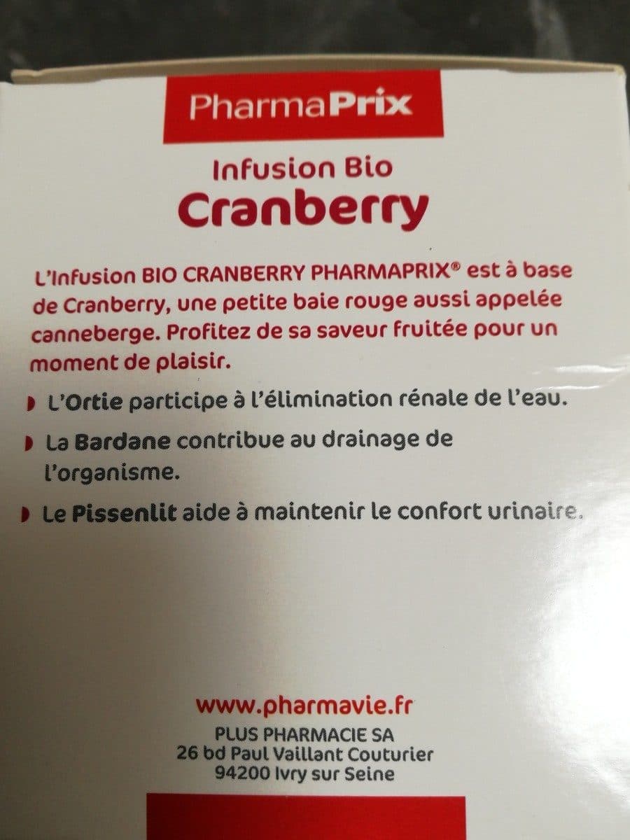 Open Food Facts Infusion cranberry packshot