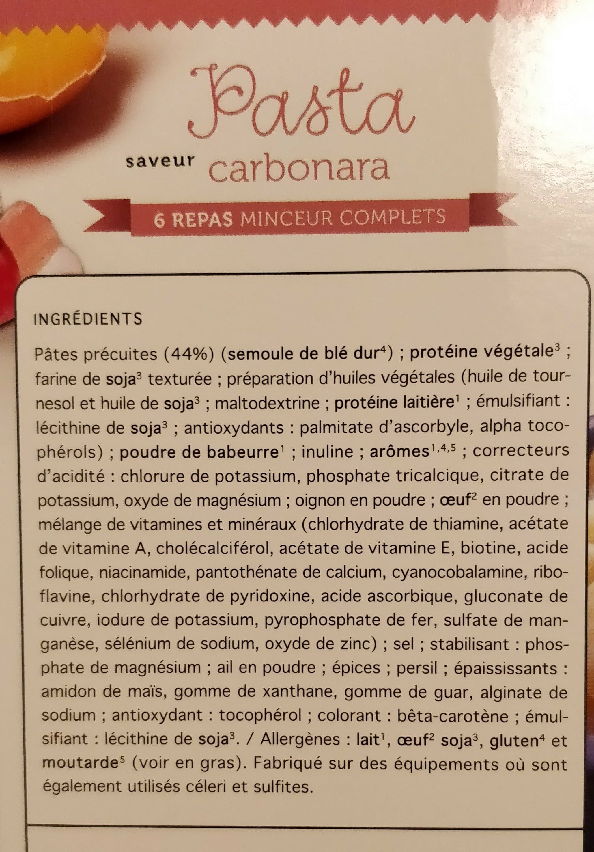 Protifast Pasta Saveur Carbonara - 6 Repas - Protifast packshot