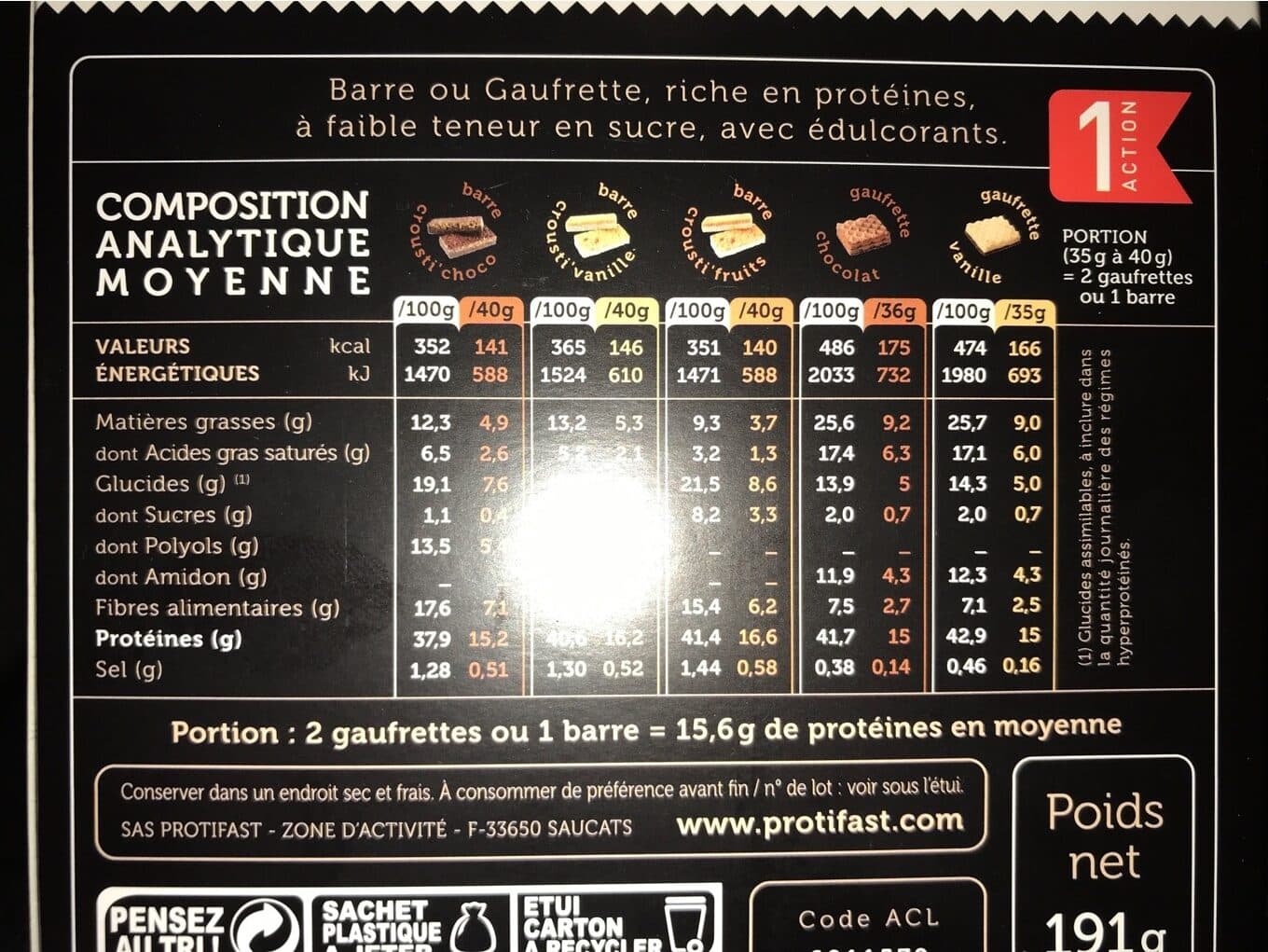 Protifast Protifast En-cas Assortiment 5 Saveurs packshot