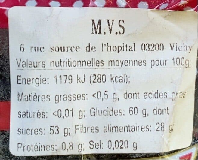 Open Food Facts Gommes reglisses miel packshot