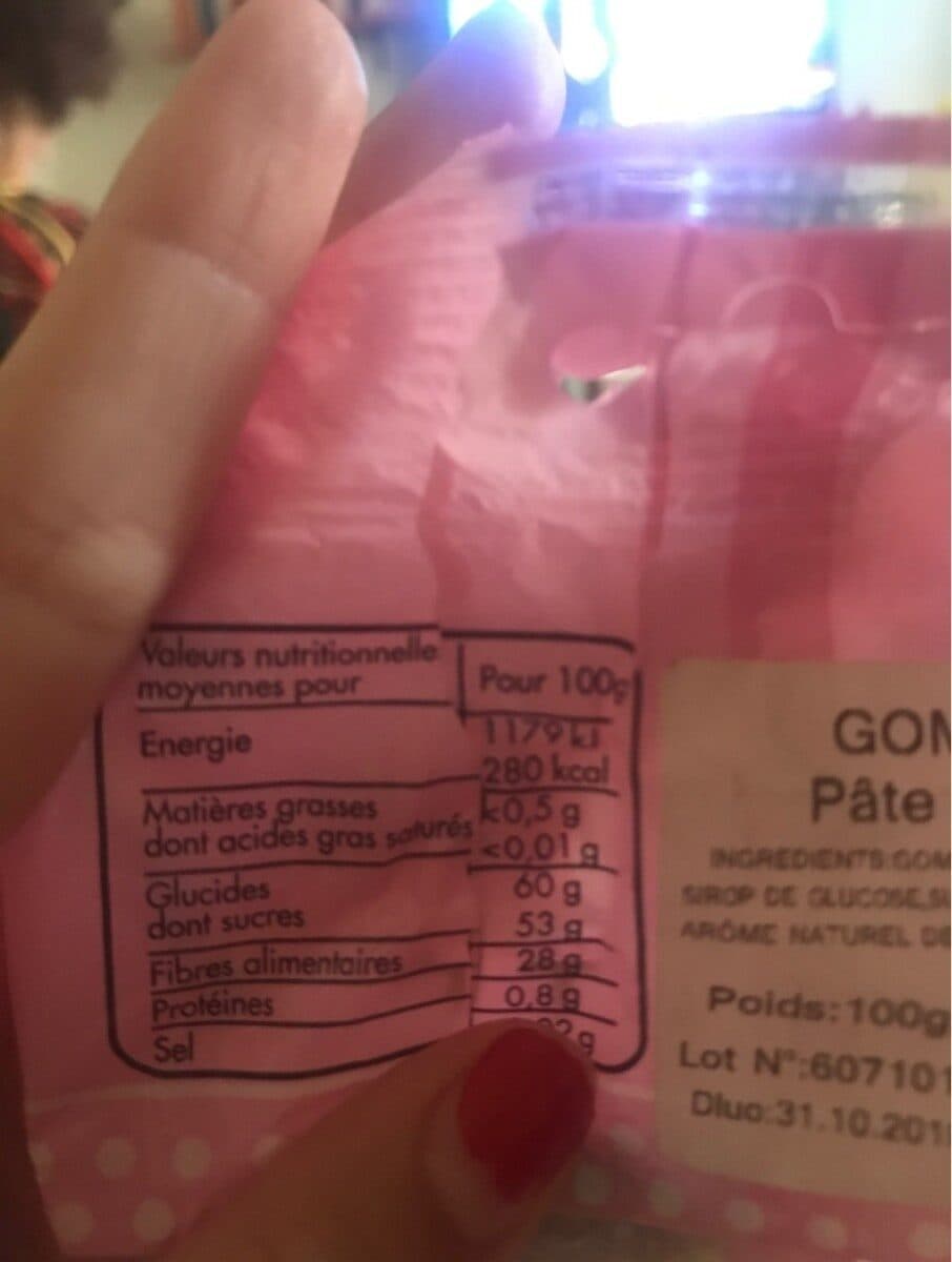 Open Food Facts Gomme pate vanille packshot