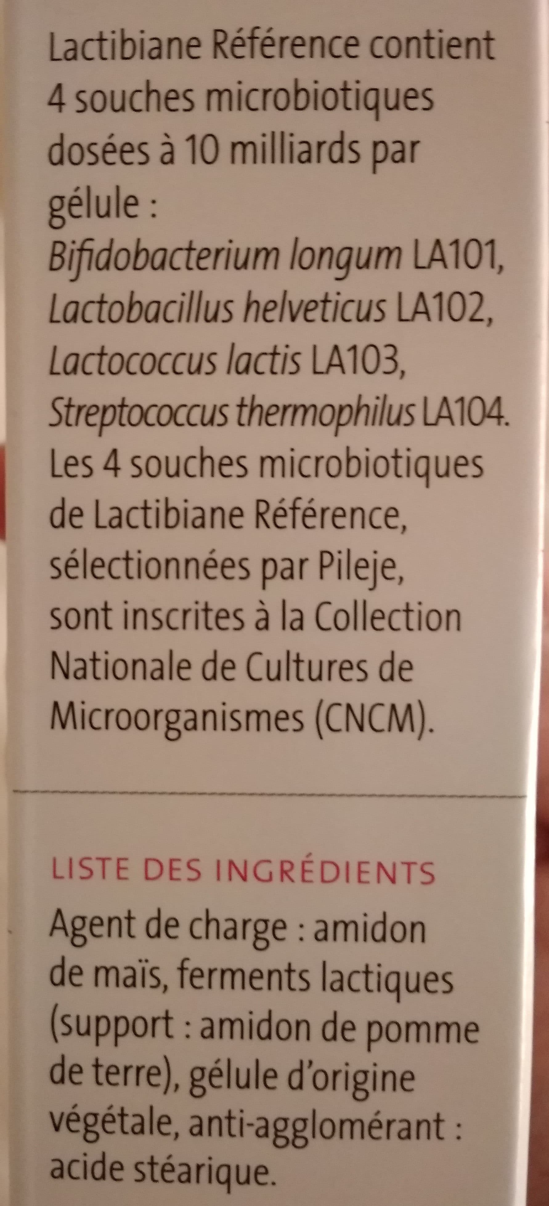 Open Food Facts Pilèje Lactibiane Référence 30 Gélules packshot