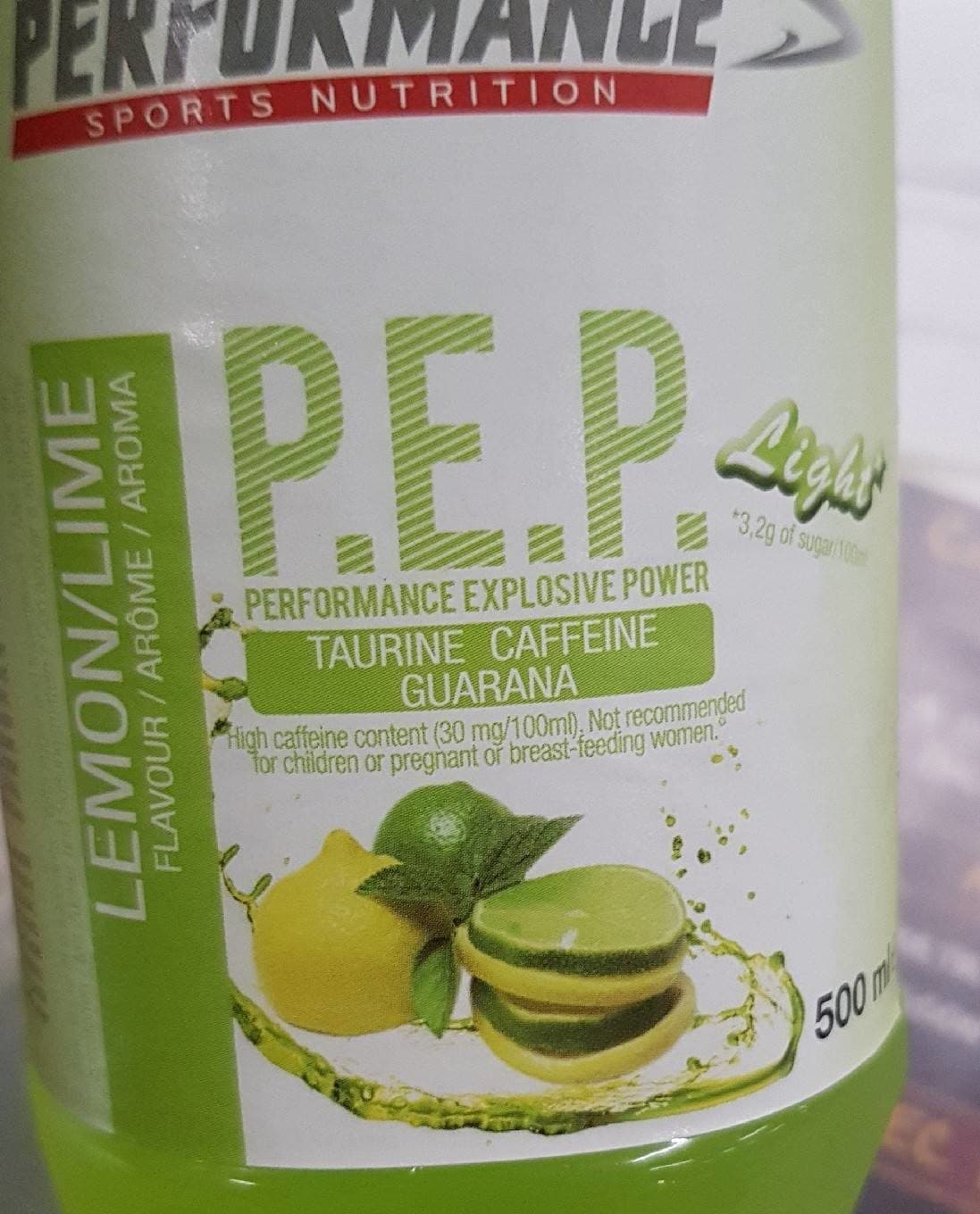 performance sports nutrition P.E.P lemon packshot