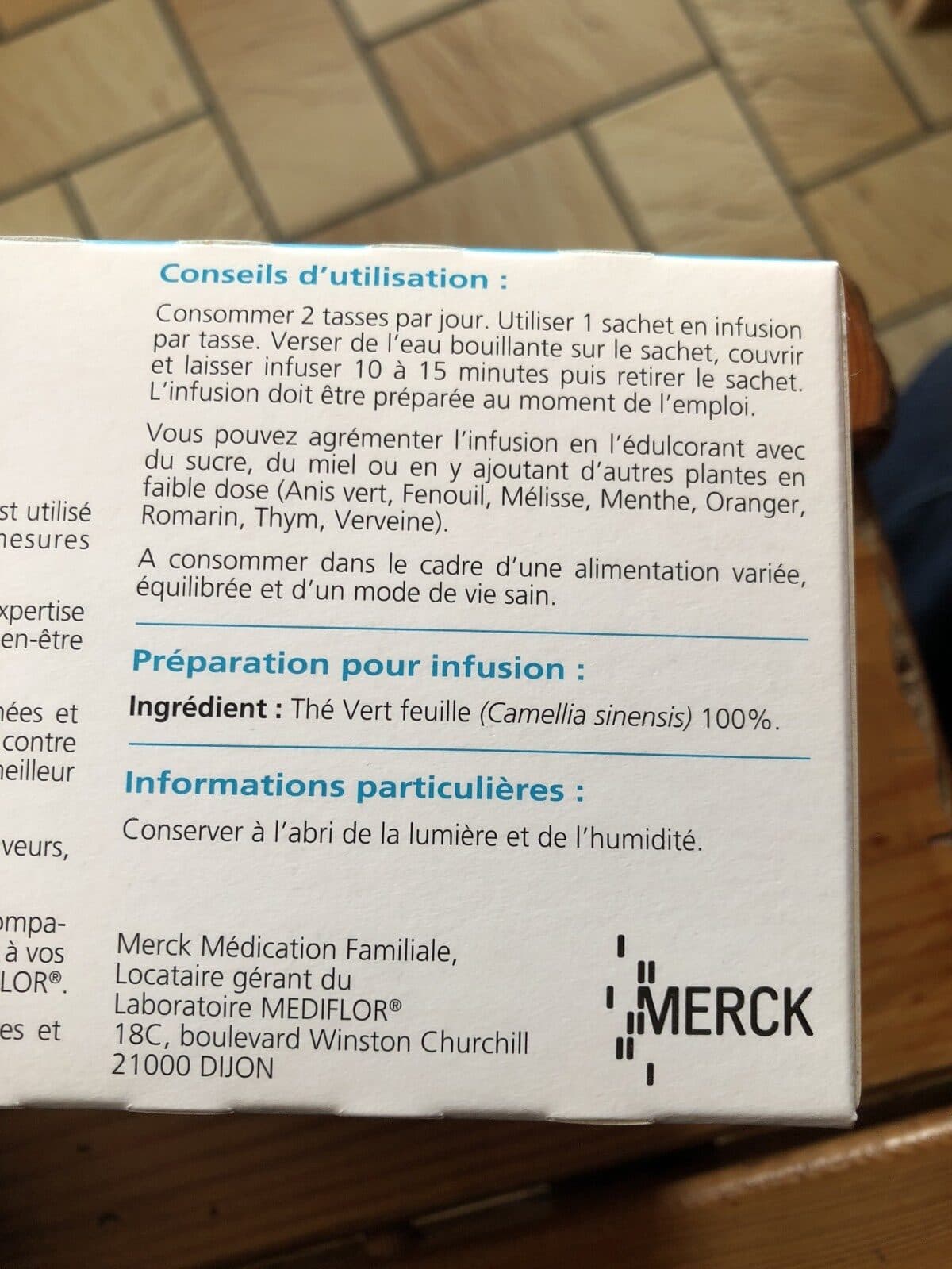 Open Food Facts Médiflor Thé Vert packshot