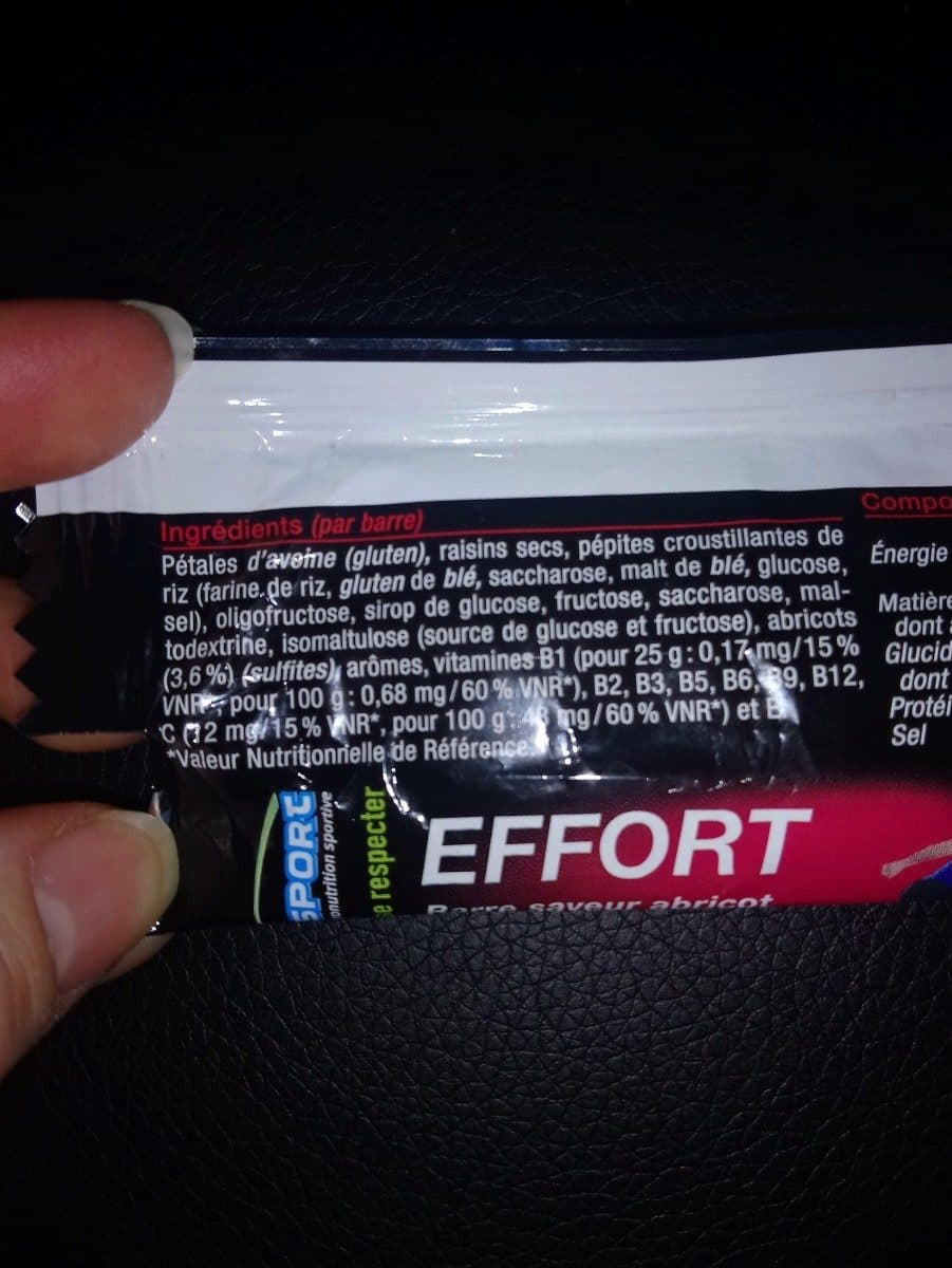 Open Food Facts Ergysport Effort Barre Abricot 25 Grammes Nutergia packshot