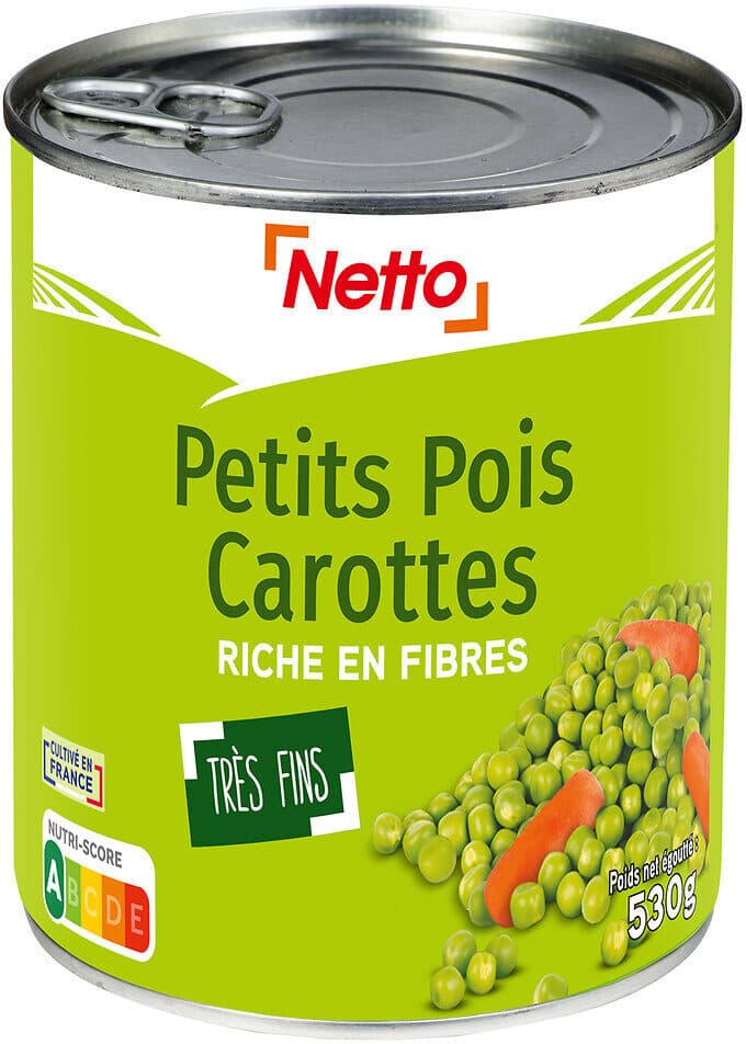 Netto Petits pois très fins carottes - 4/4 530g packshot
