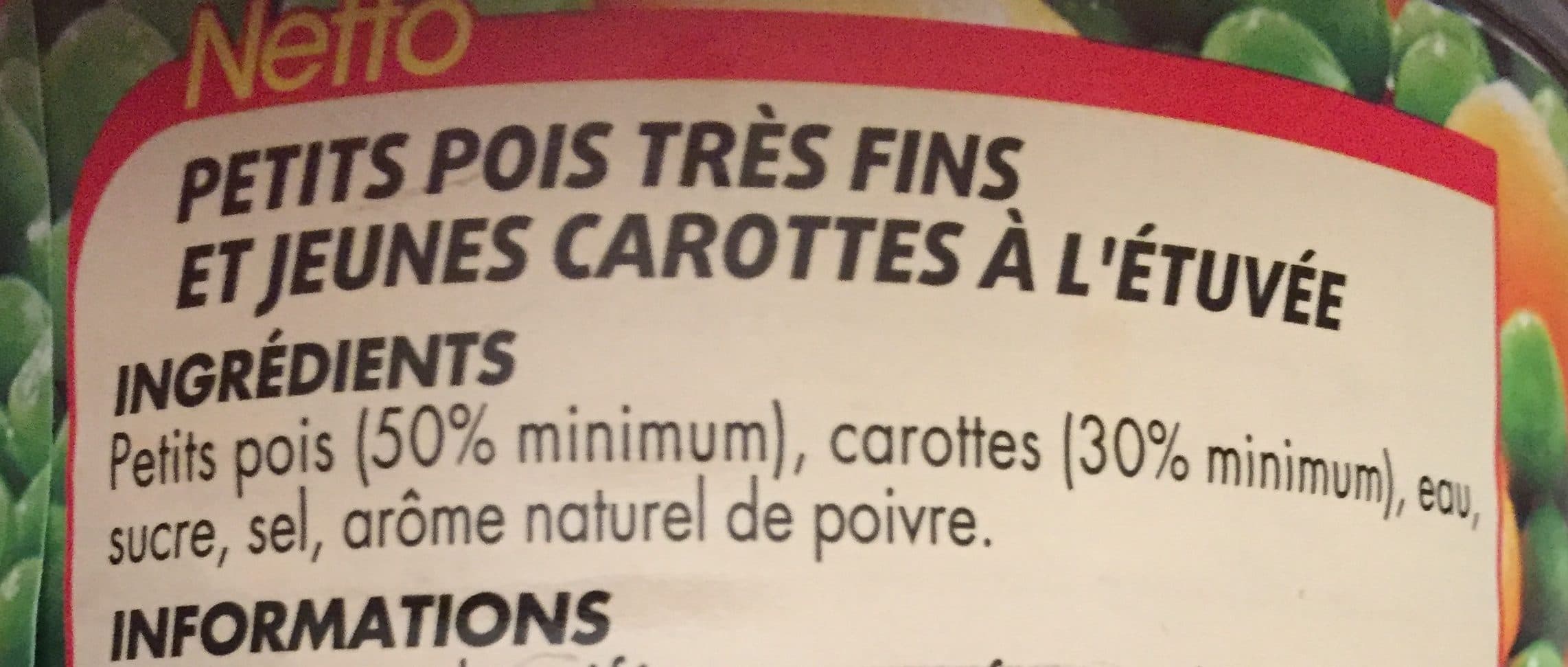 Netto Petits pois très fins carottes - 1/2 265g packshot