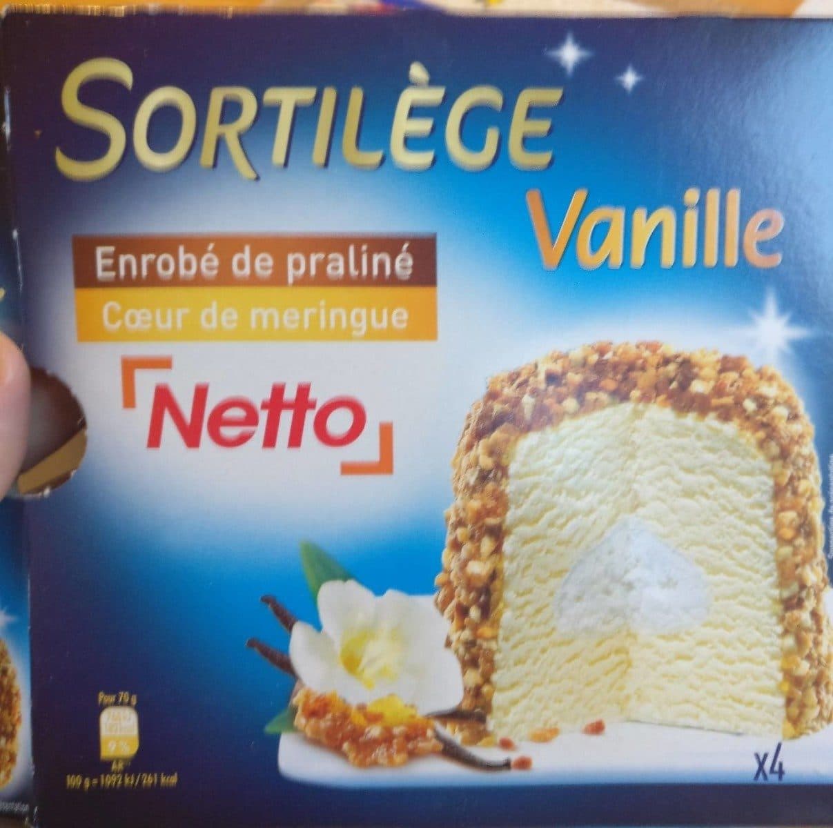 Netto Sortilège Vanille Enrobé de Praliné, Cœur de Meringue packshot