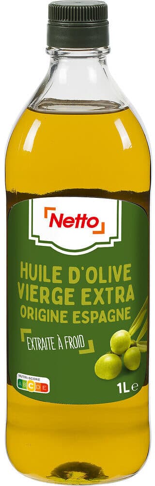 Netto Huile d'olive vierge extra 1L bouteille verre packshot