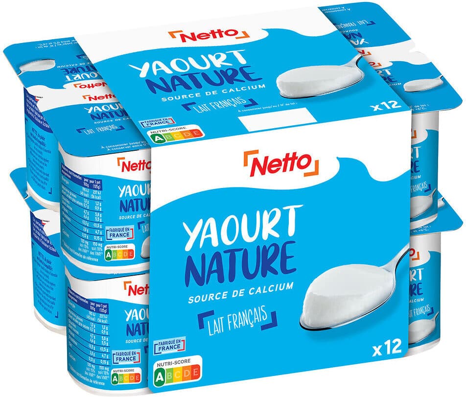 Netto Yaourt etuvé nature x 12 packshot