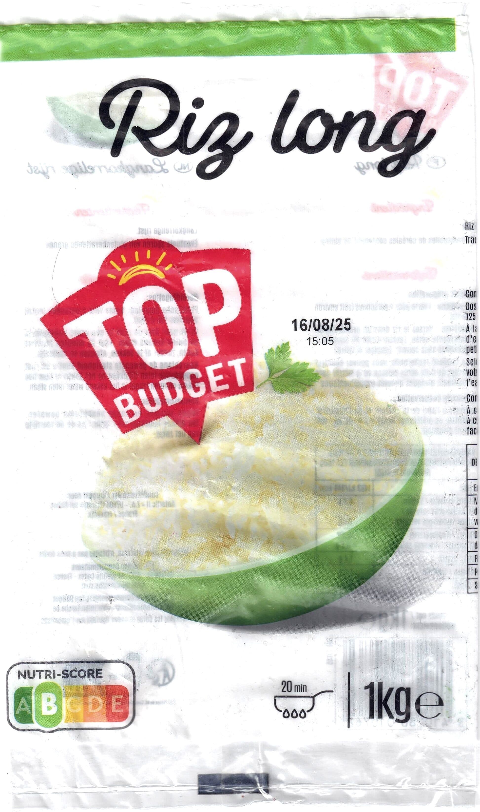 Top budget Riz long packshot