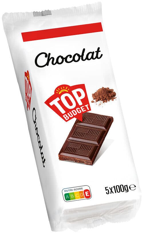 Top budget Tablette lot nu chocolat noir - 5x100g packshot