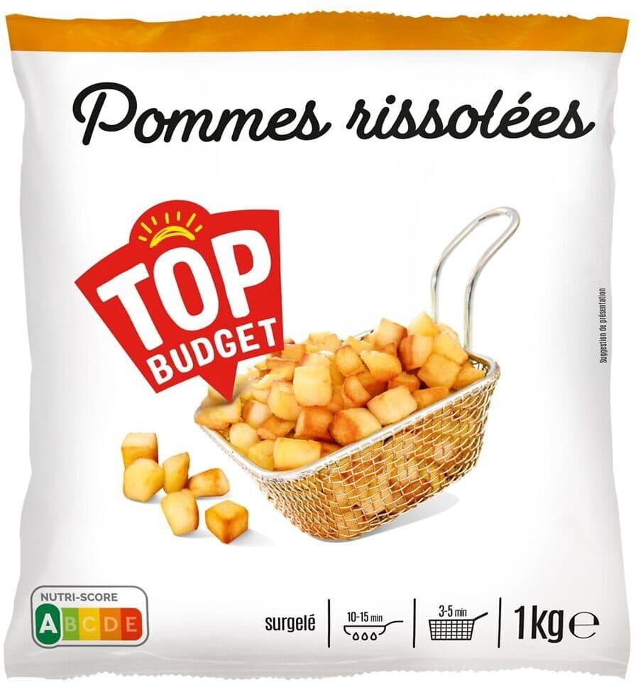 Top budget Pommes rissolées préfrites et surgelées packshot