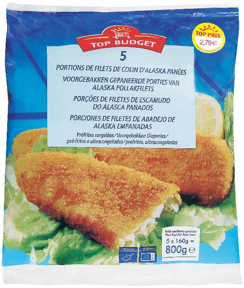 Intermarche Portions de filets de colin d'alaska enrobees de chapelure croustillante packshot