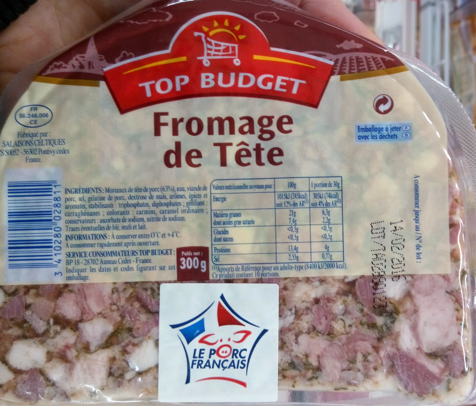 Top budget Fromage de tête packshot