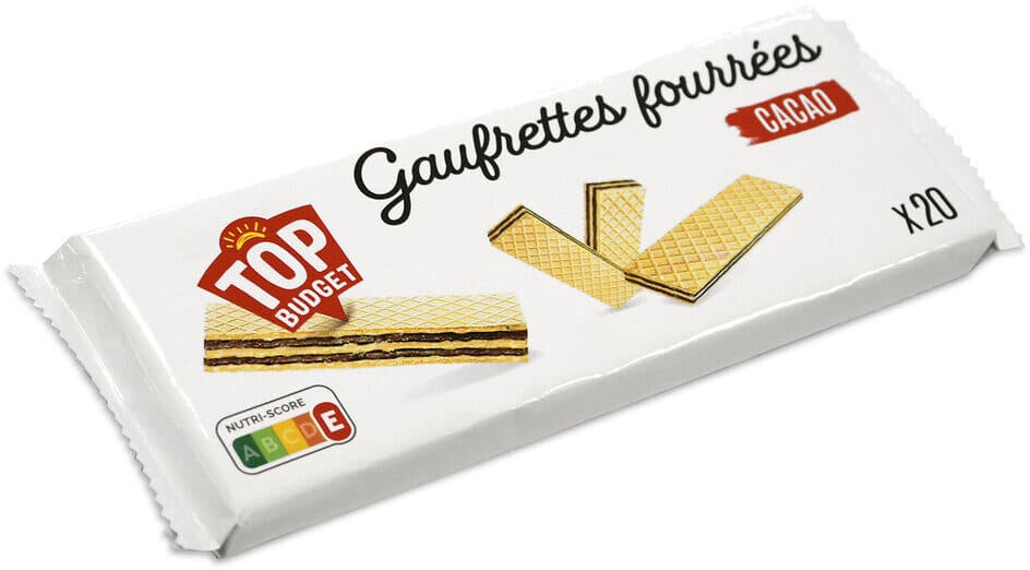 Top budget Gaufrettes fourrees creme cacao packshot