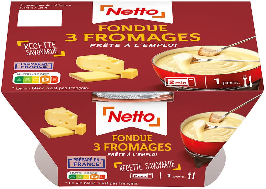 Netto FONDUE 3 FROMAGES MICROONDABLE 150g packshot