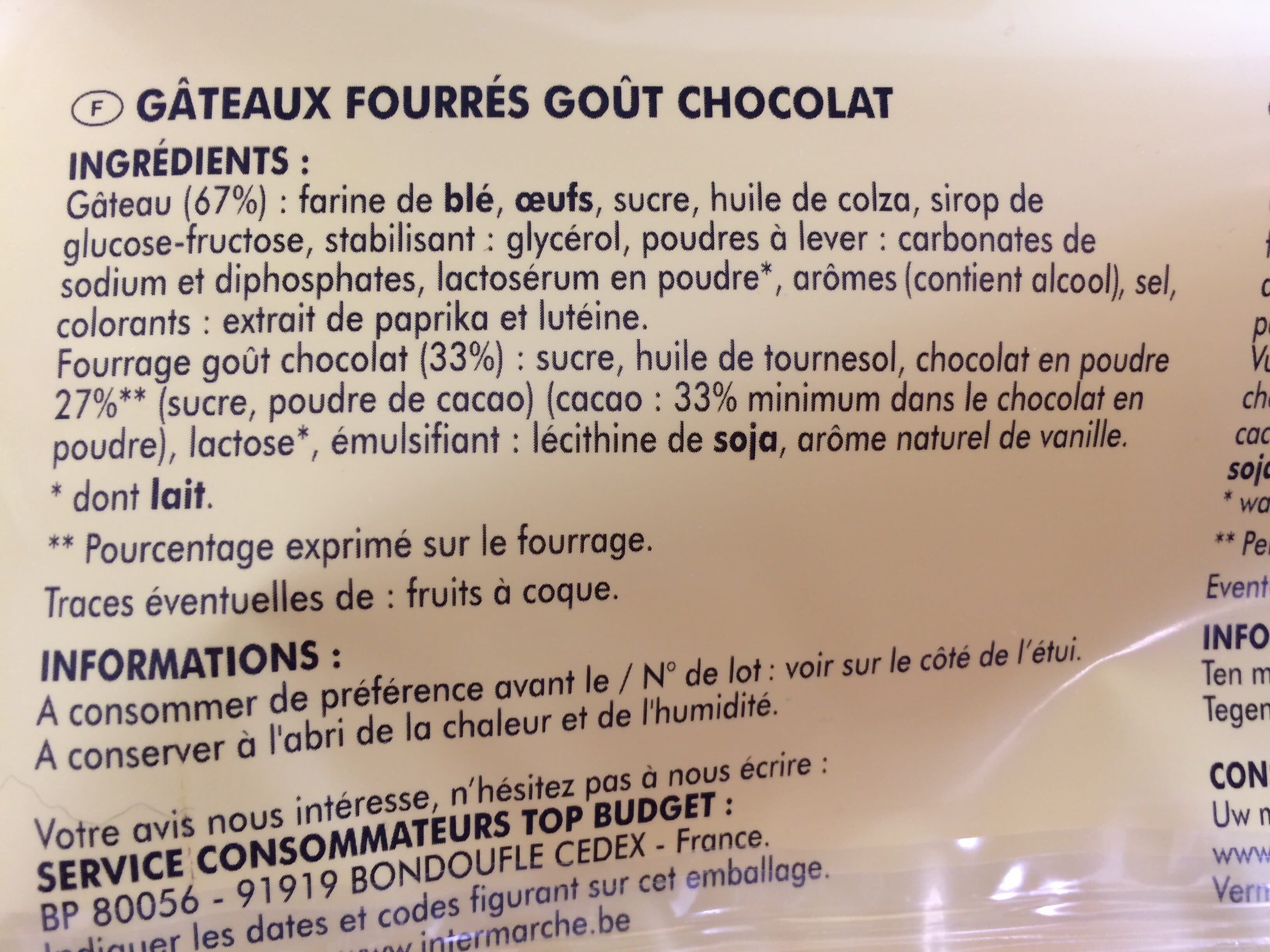 Top budget Mini fourrés au chocolat x14 packshot