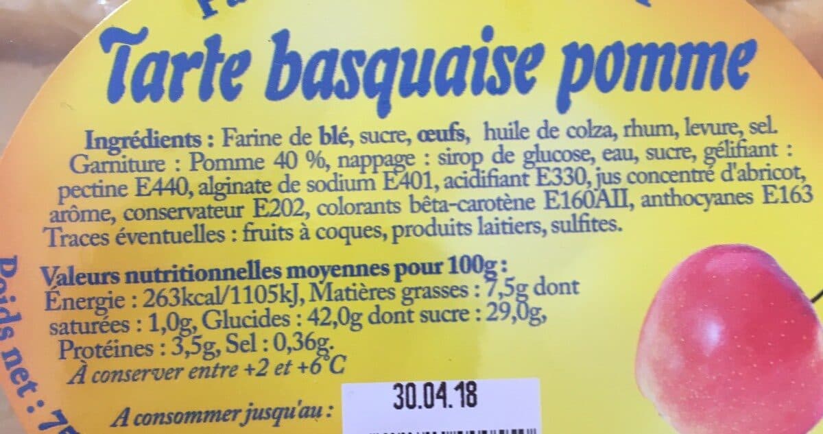 Open Food Facts Tarte Basquaise pomme packshot