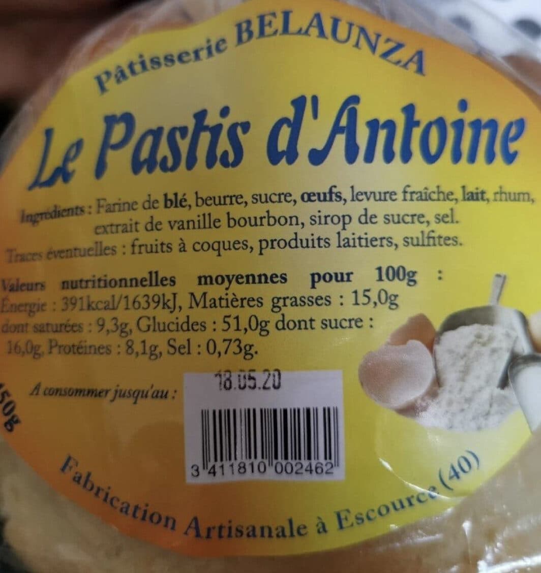 Pâtisserie Belaunza Le Pastis d'Antoine packshot