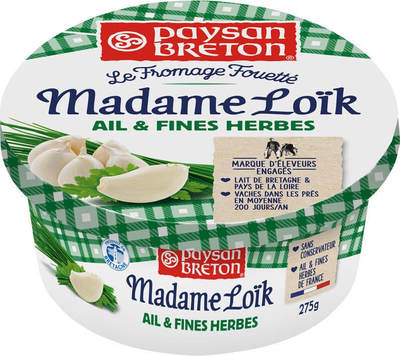 Le Fromage Fouetté Madame Loïk Fromage tartinable ail et fines herbes packshot