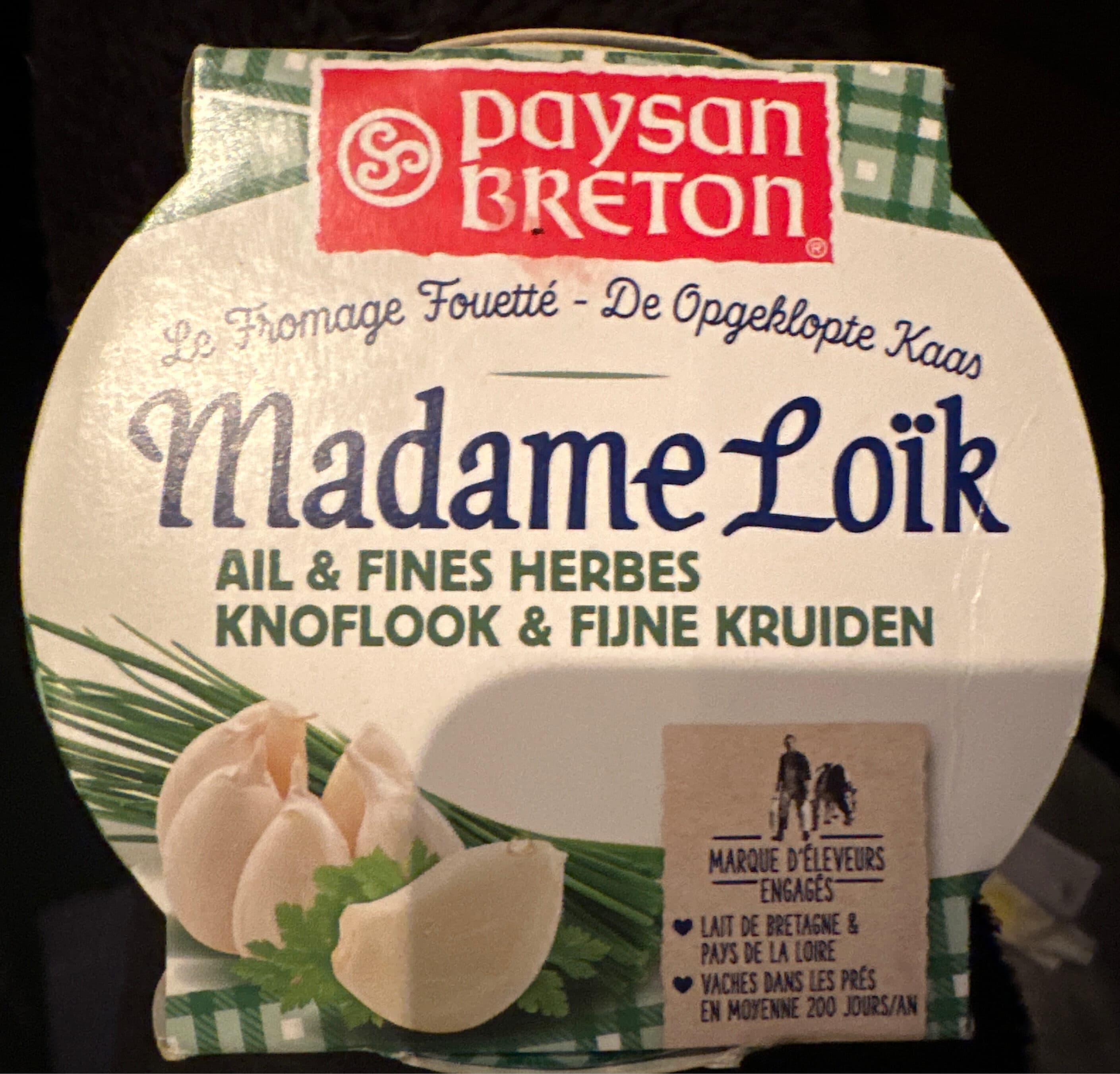 Paysan Breton Paysan Breton - Le Fromage Fouetté Madame Loïk - Ail et fines herbes de nos régions françaises packshot