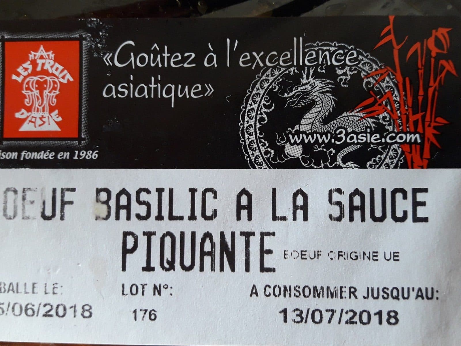 Open Food Facts Boeuf basilic à la sauce piquante packshot