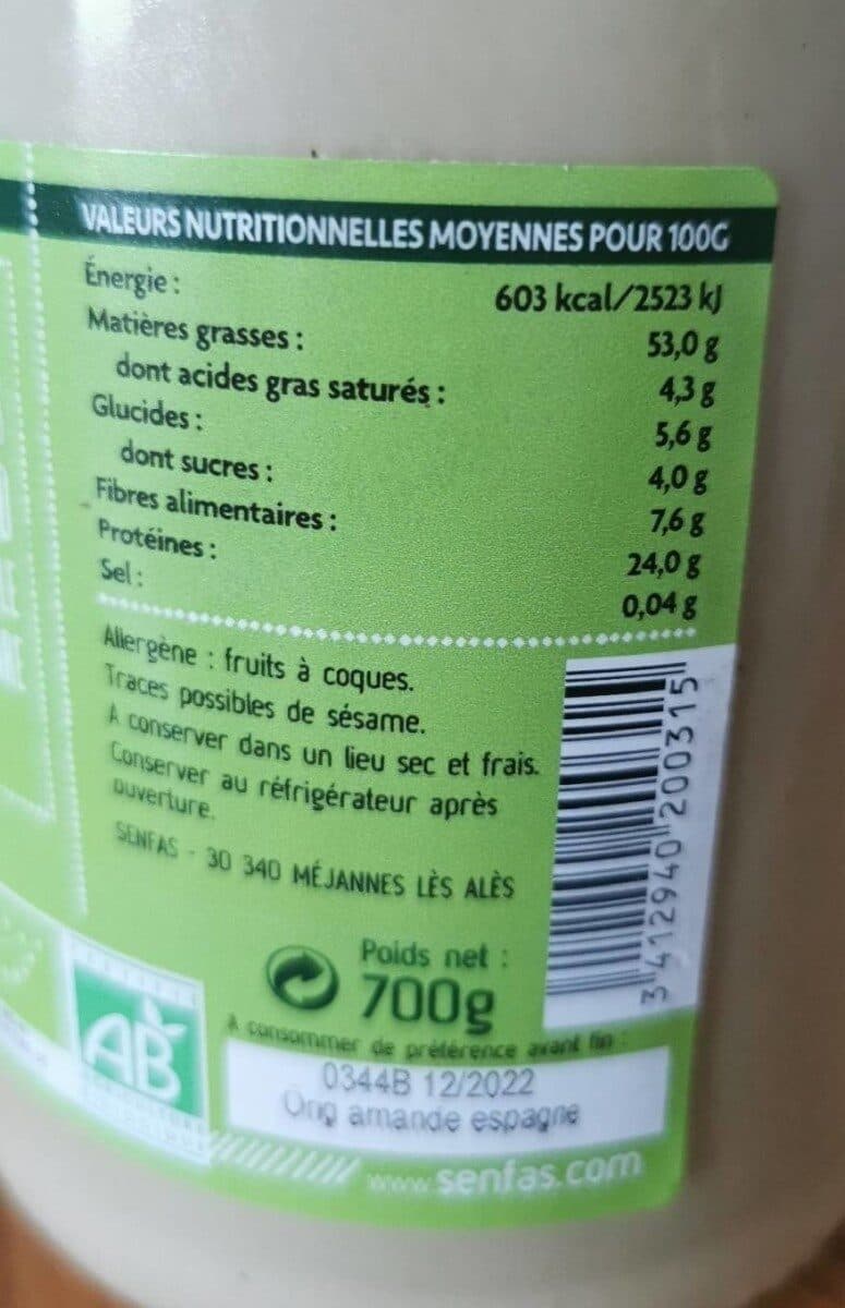 Senfas Crème d'amandes mondées packshot