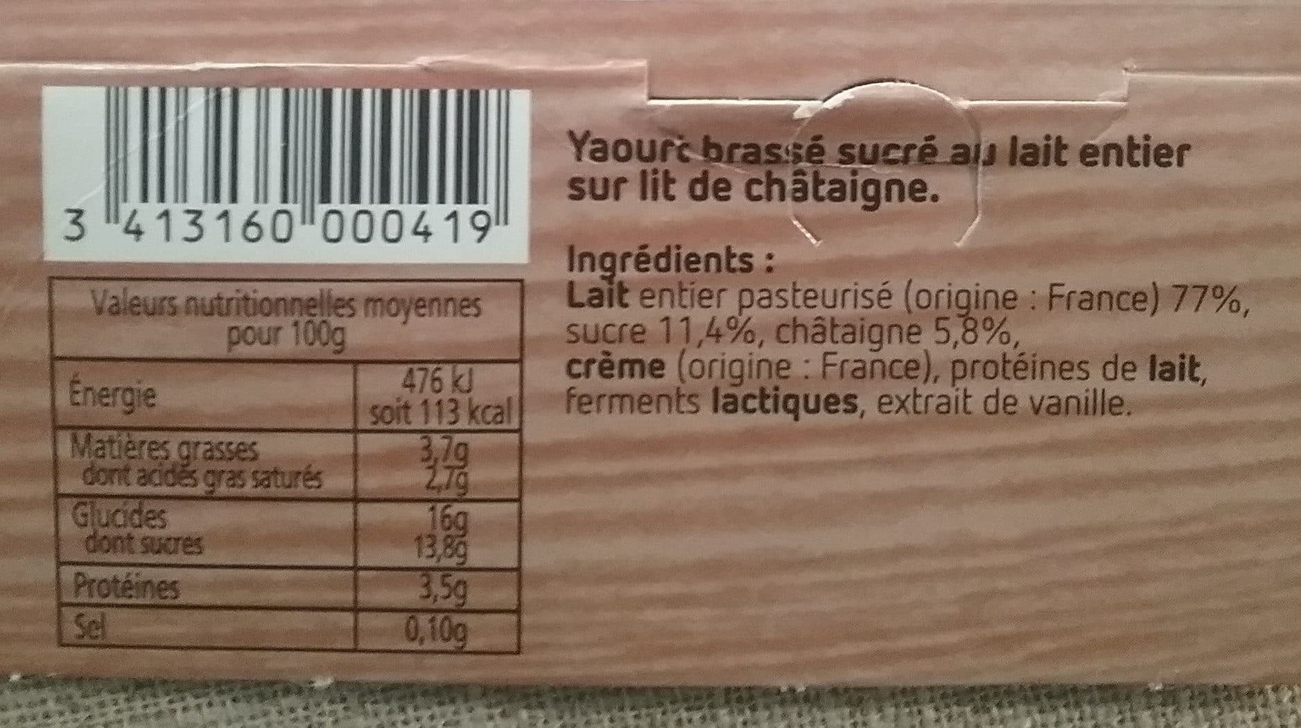 Ferme Collet Yaourt châtaigne packshot