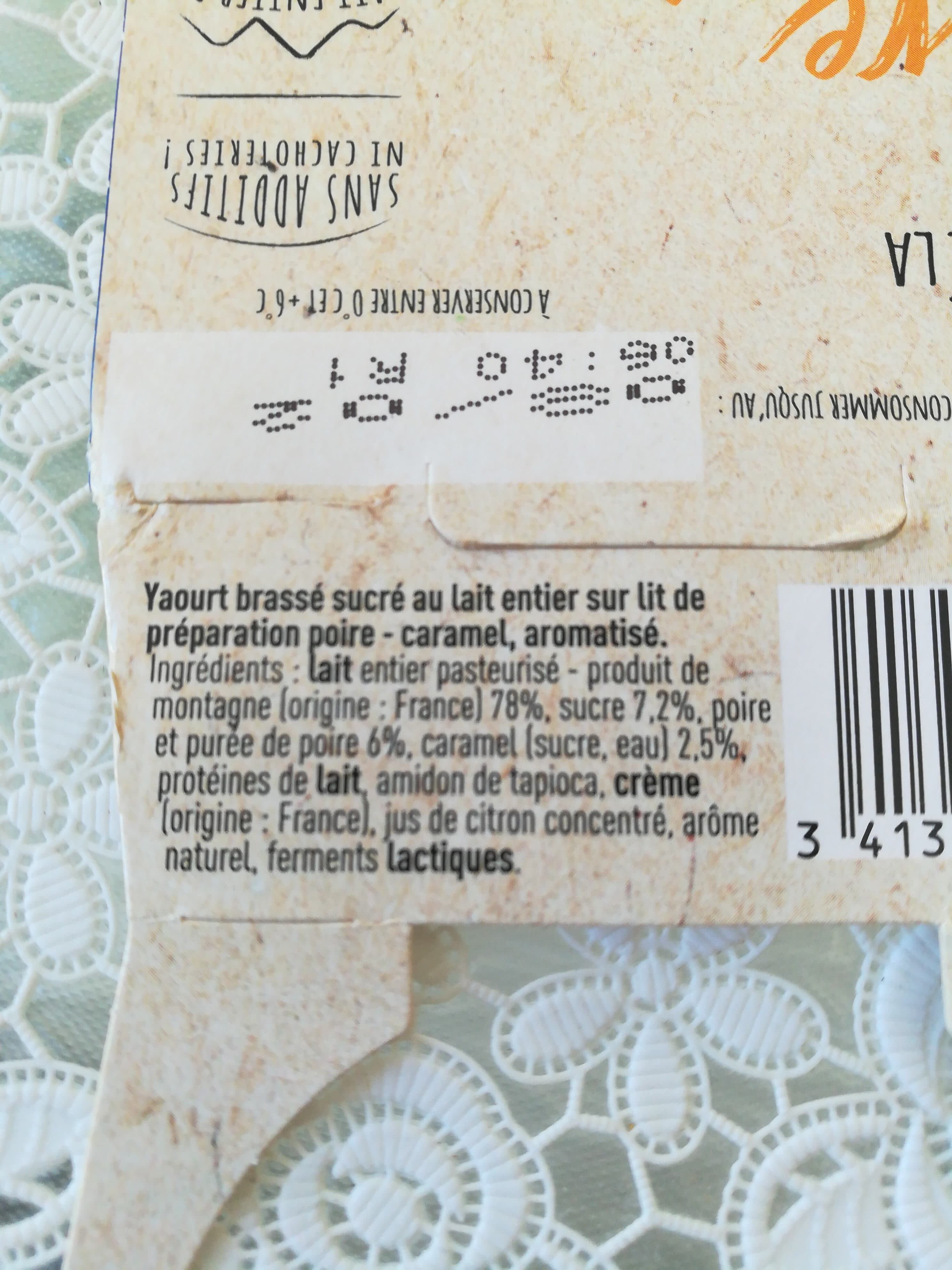 Ferme collet Yaourt au lait entier poire caramel packshot