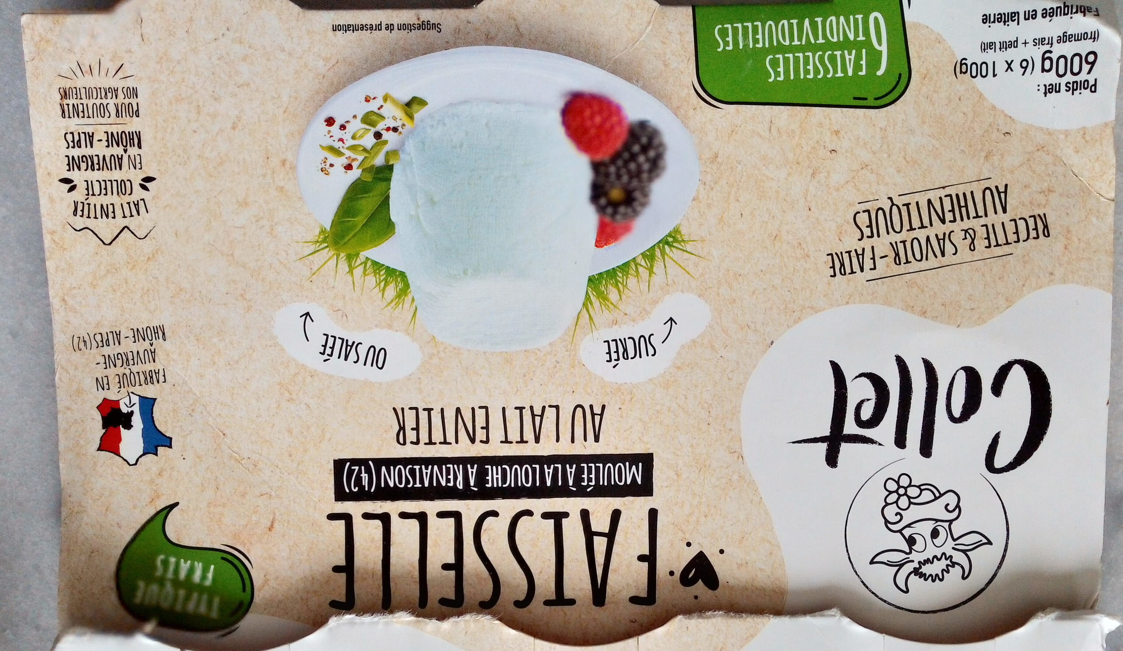 Ferme Collet Faisselle moulée à la louche au lait entier packshot