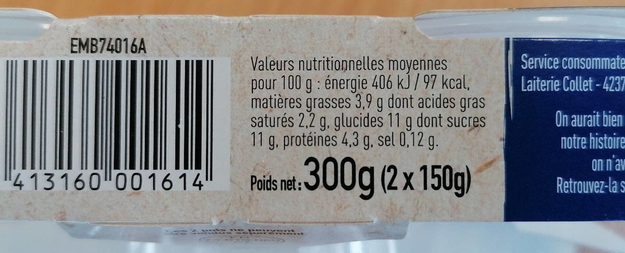 Ferme Collet Yaourts vanille au lait entier packshot
