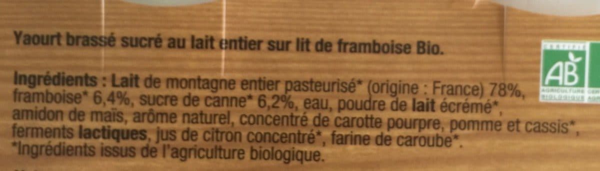 Ferme Collet Yaourt bio framboise packshot