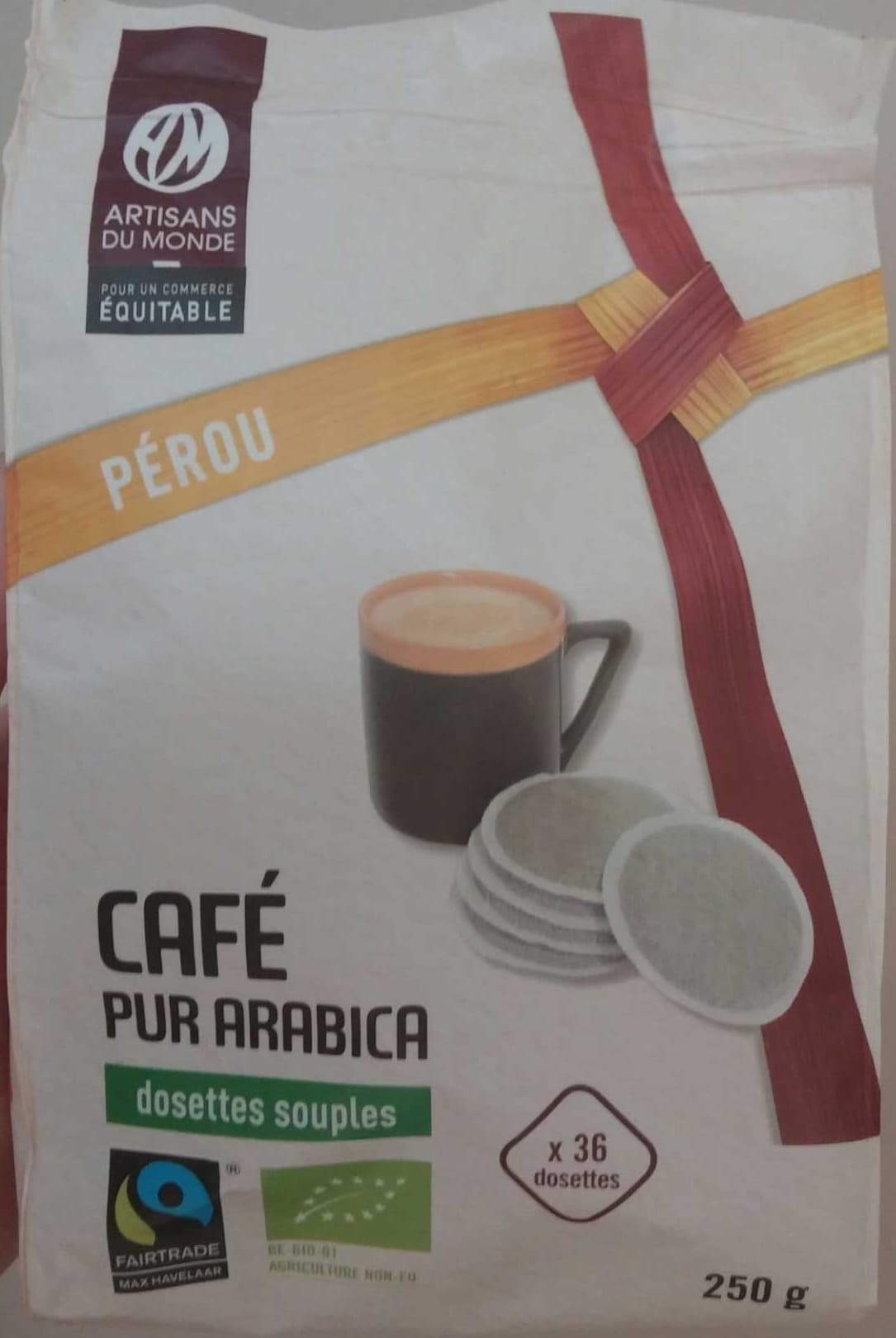 Artisans du monde Café pur arabica dosettes souples Pérou packshot