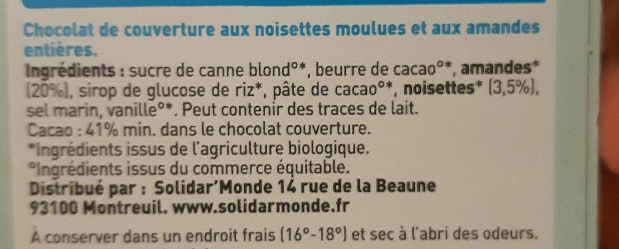 Artisans du Monde Chocolat vegan croquant amandes packshot