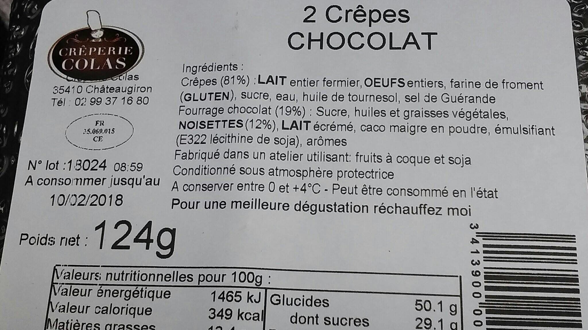 Crêperie Colas Crêpes Chocolat packshot