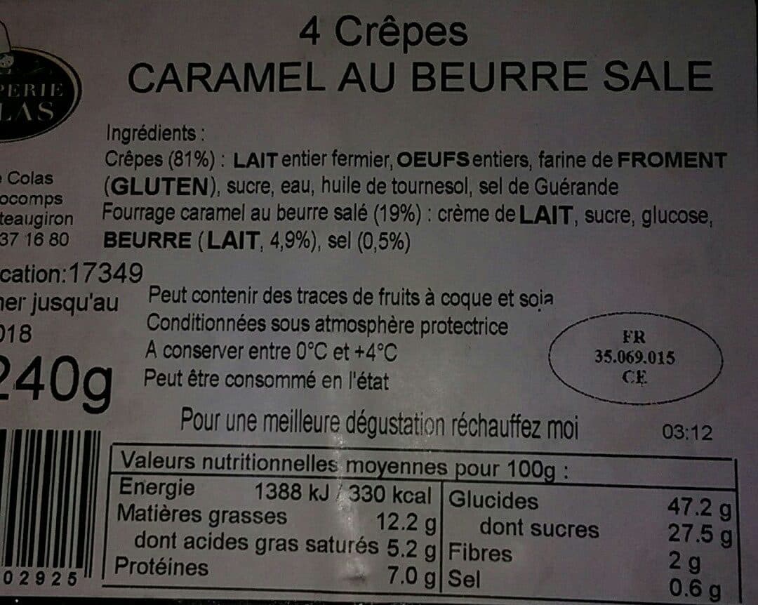 Crêperie Colas Crêpe au caramel et beurre salé packshot