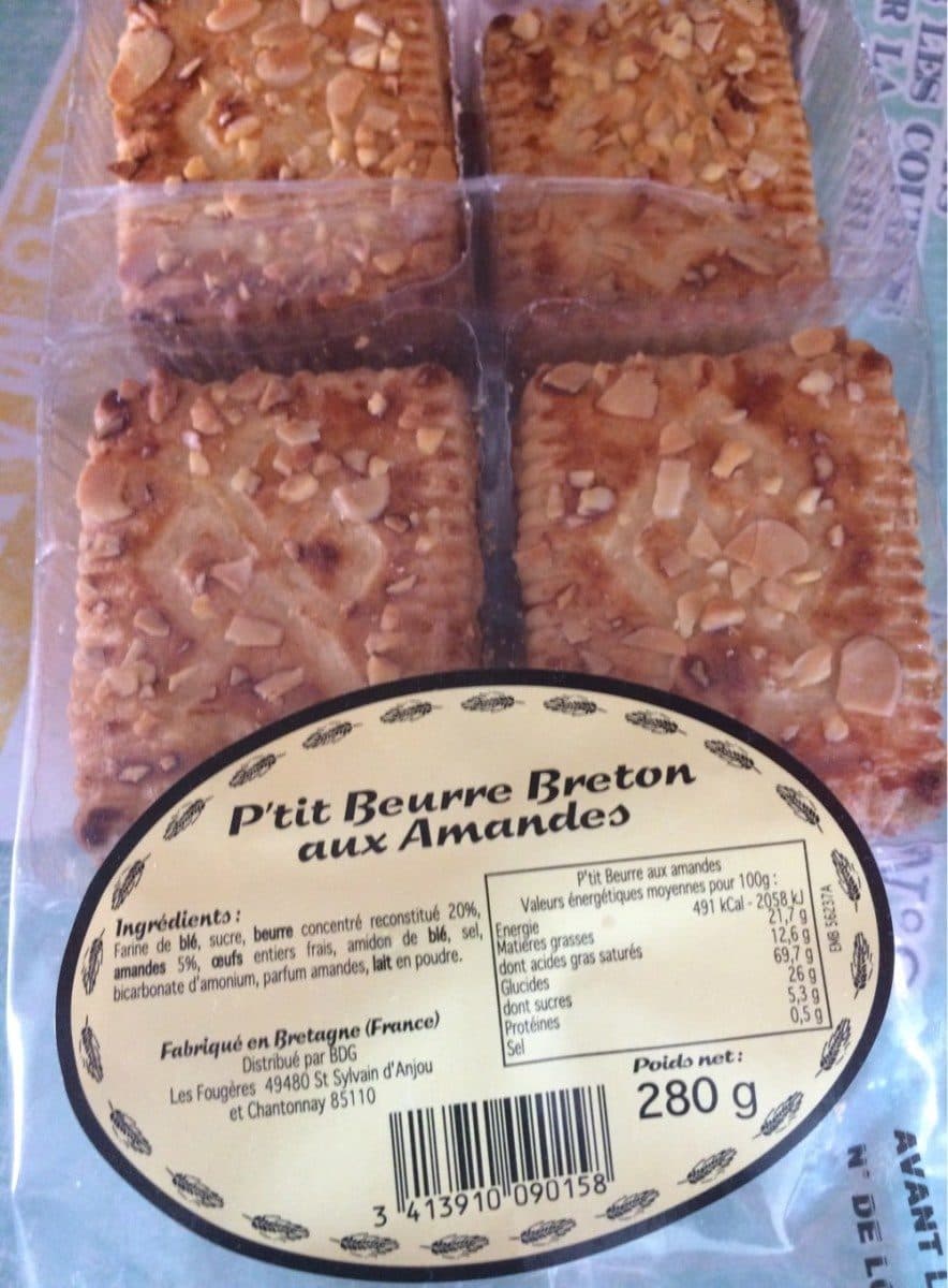 Sans marque P'tit beurre Breton aux amandes packshot