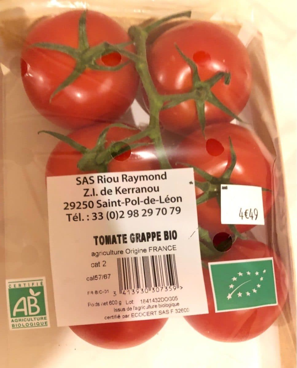 Open Food Facts Tomate grappe bio packshot