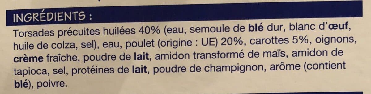 Open Food Facts Émincé de Poulet sauce Champignons et pâtes packshot