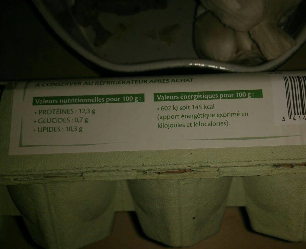 Sans marque Oeufs de poule élevée pays d'Yvelines plein air calibre moyen packshot