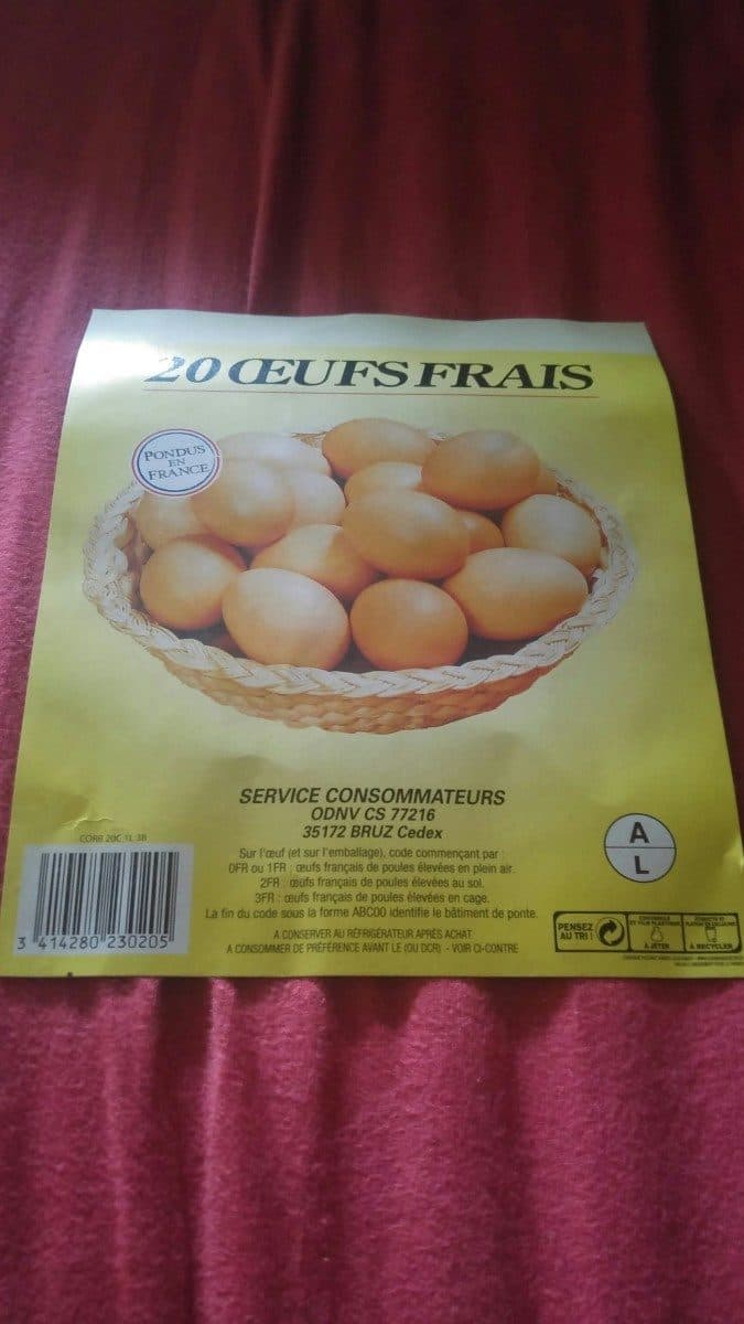 Open Food Facts 20 oeufs frais packshot