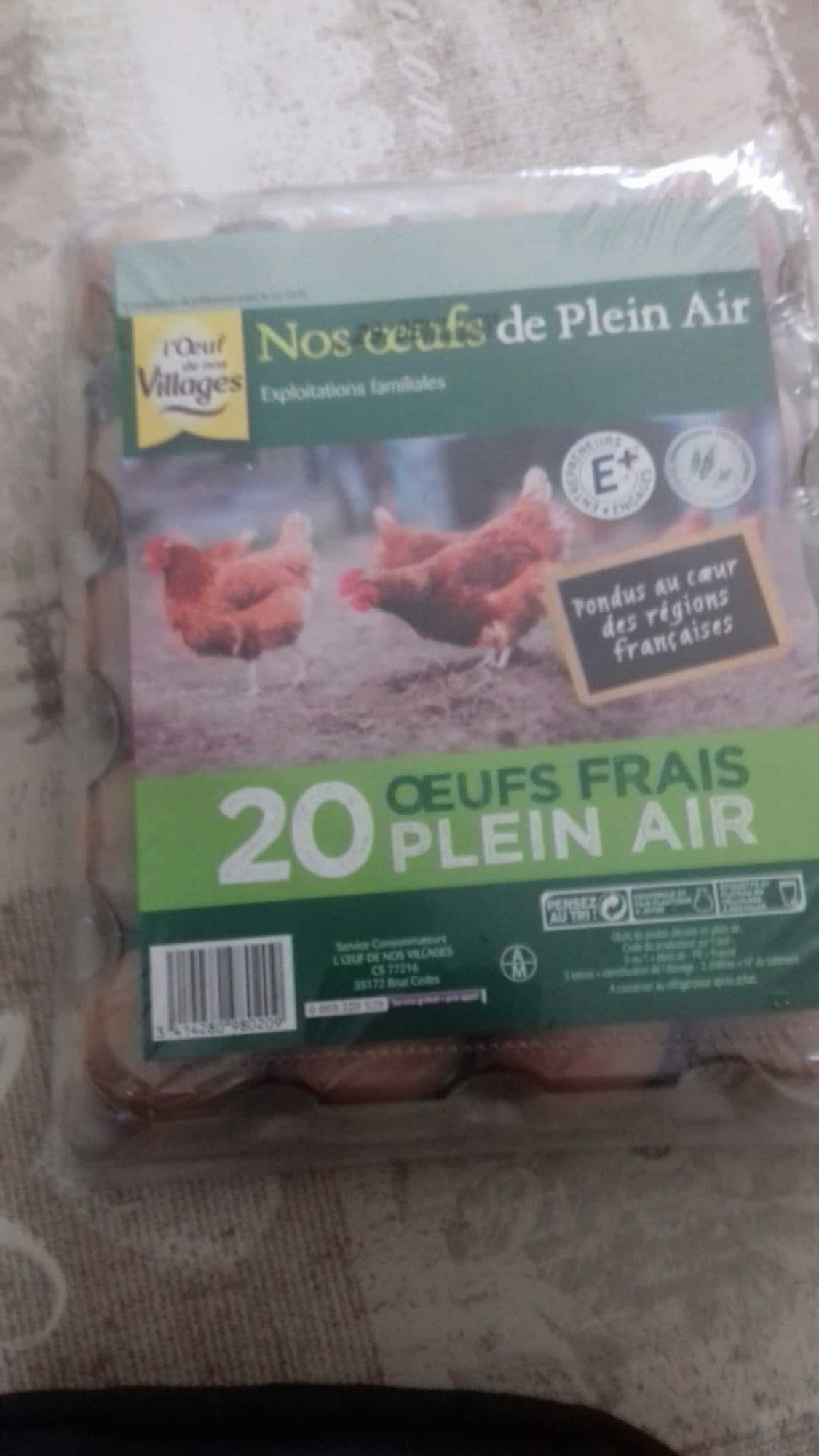 L'oeuf de nos villages 20 Oeufs frais plein air packshot
