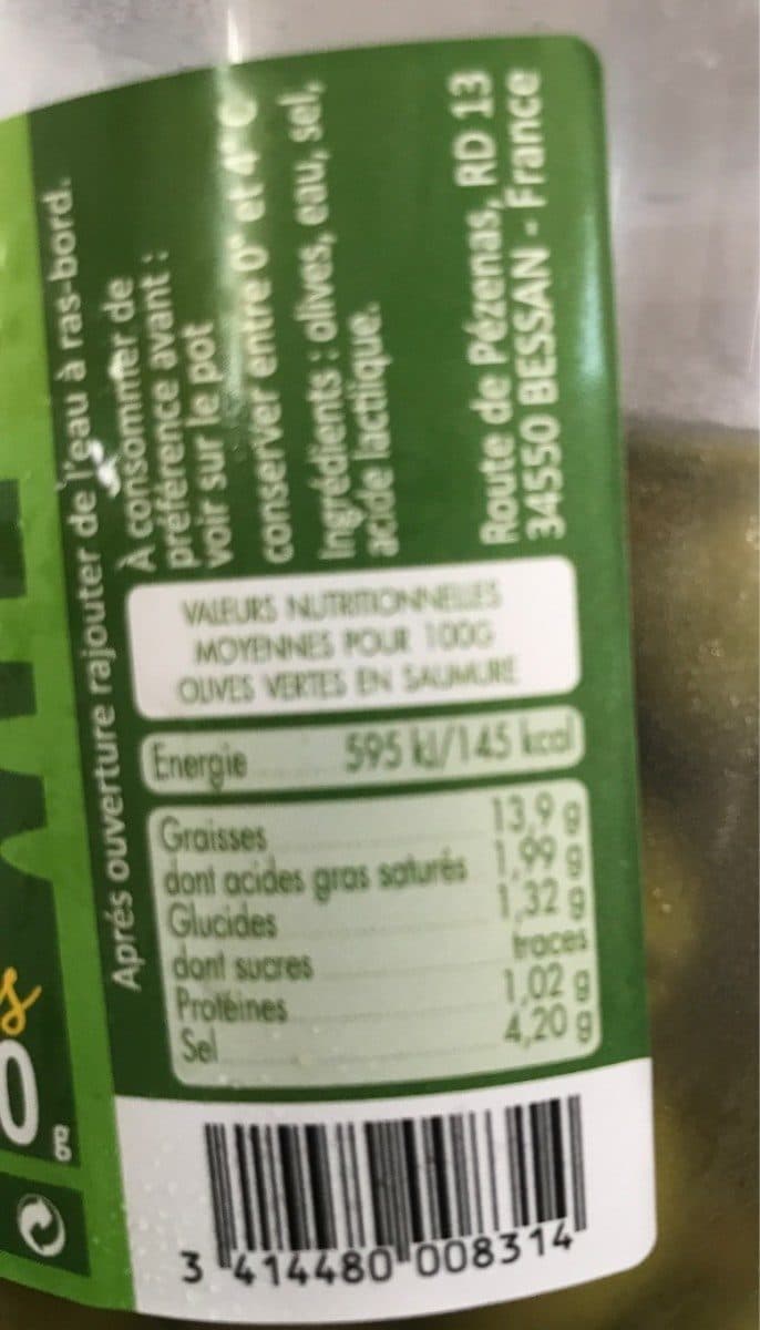 Open Food Facts Olives vertes Picholine packshot