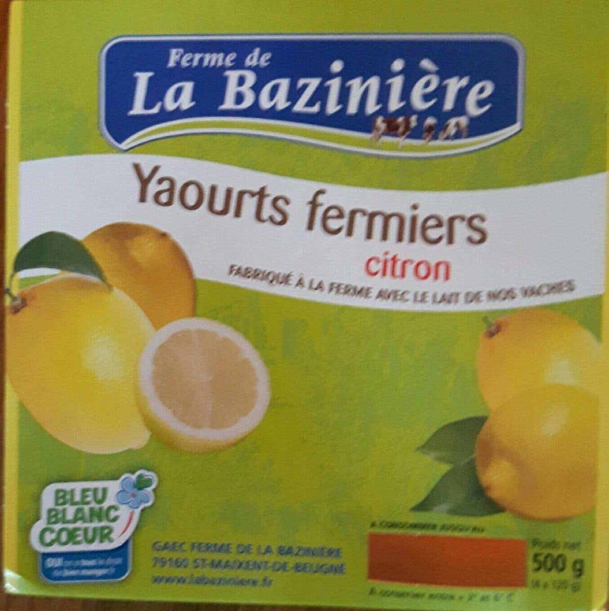 la bazinière Yaourt fermier citron packshot