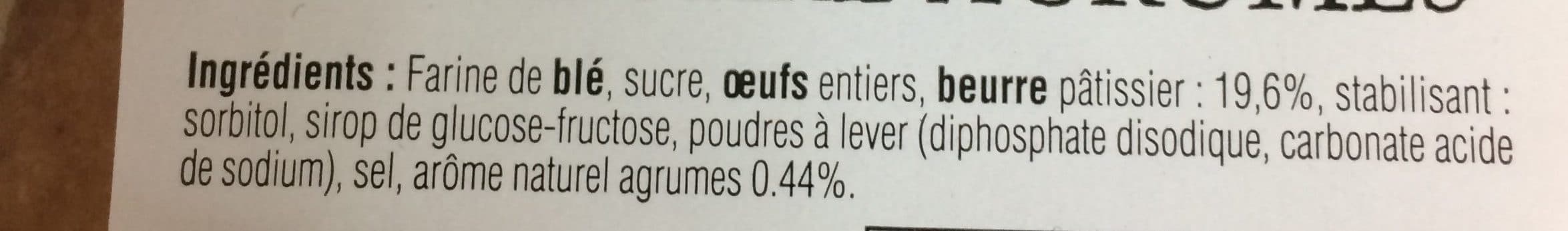 Les Renardises Madeleines pur beurre agrume packshot