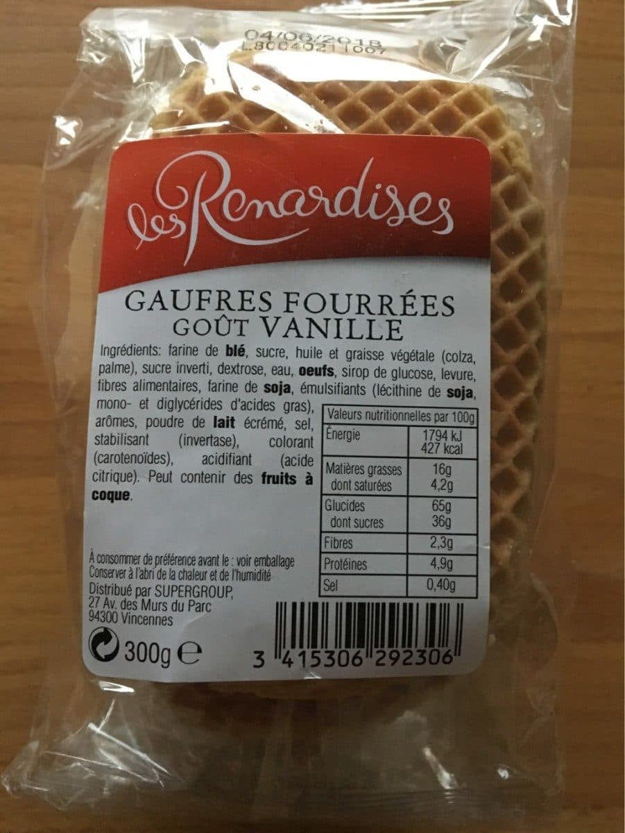 Les Renardises Gaufres Fourrées Goût Vanille packshot